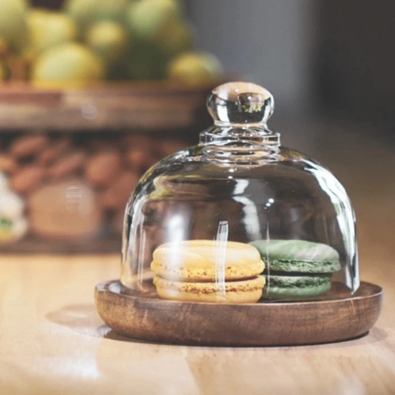 Elegant Glass Storage Container with Natural Acacia Wood Lid